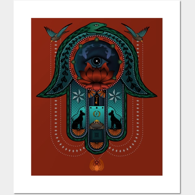 Good Luck Hamsa Wall Art by SunGraphicsLab